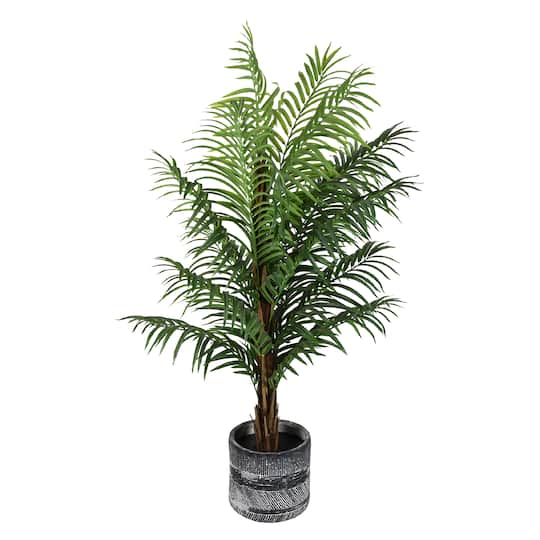 American Art Decor 5ft Artificial Palm Tree in Cement Pot Faux Plant